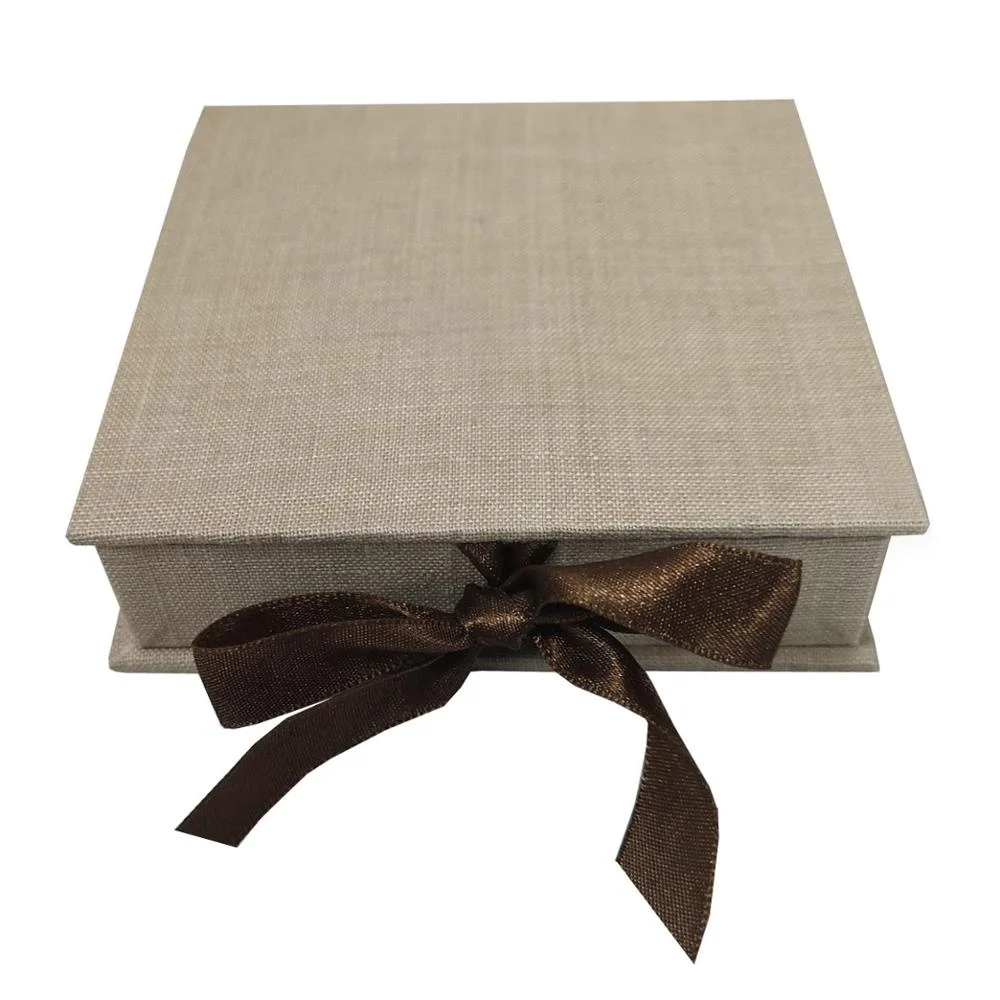 Small Custom Linen Textile USB Photo Box