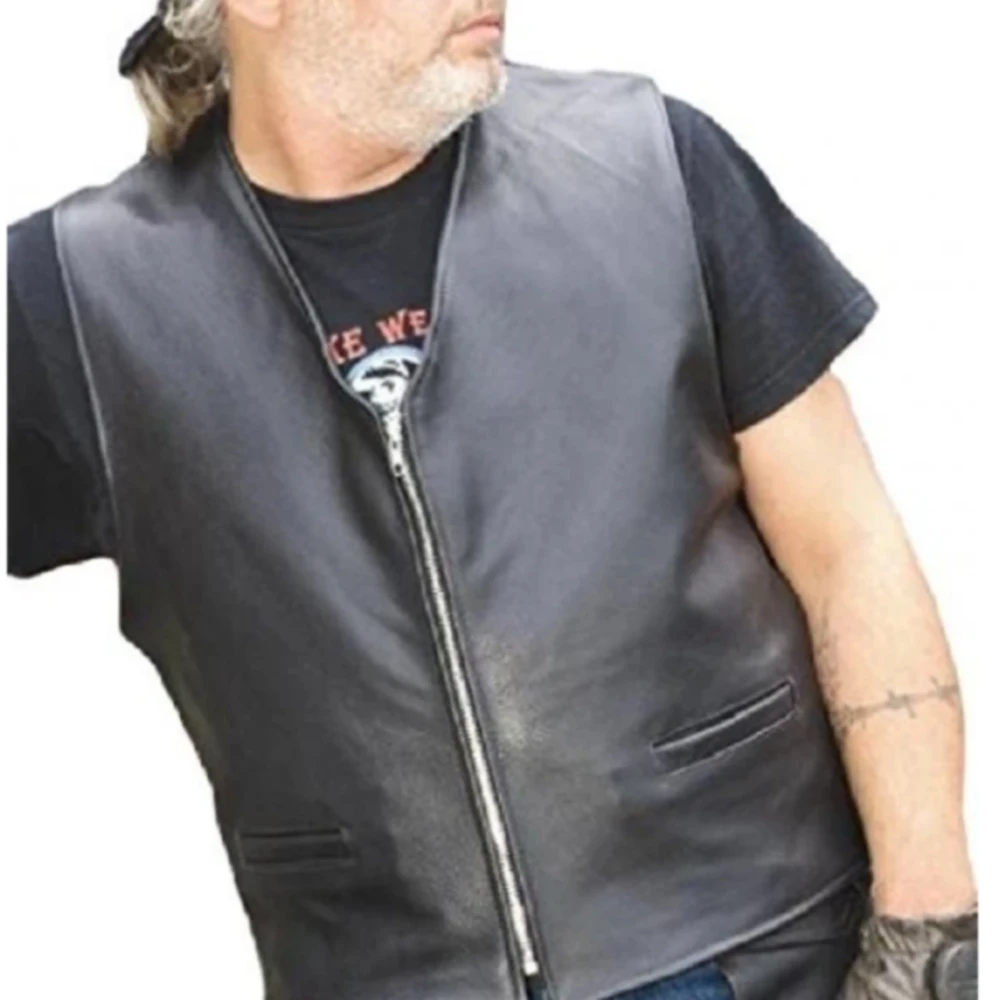 
Leather New Arrival Men Stand Collar Autumn And Winter High Quality Fashion vest 