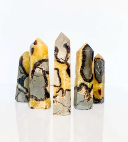 Septarian   crystal  Tower Points |  wholesale  Polished Healing Crystal Point Energy Quartz Tower Obelisk  Wand for decor