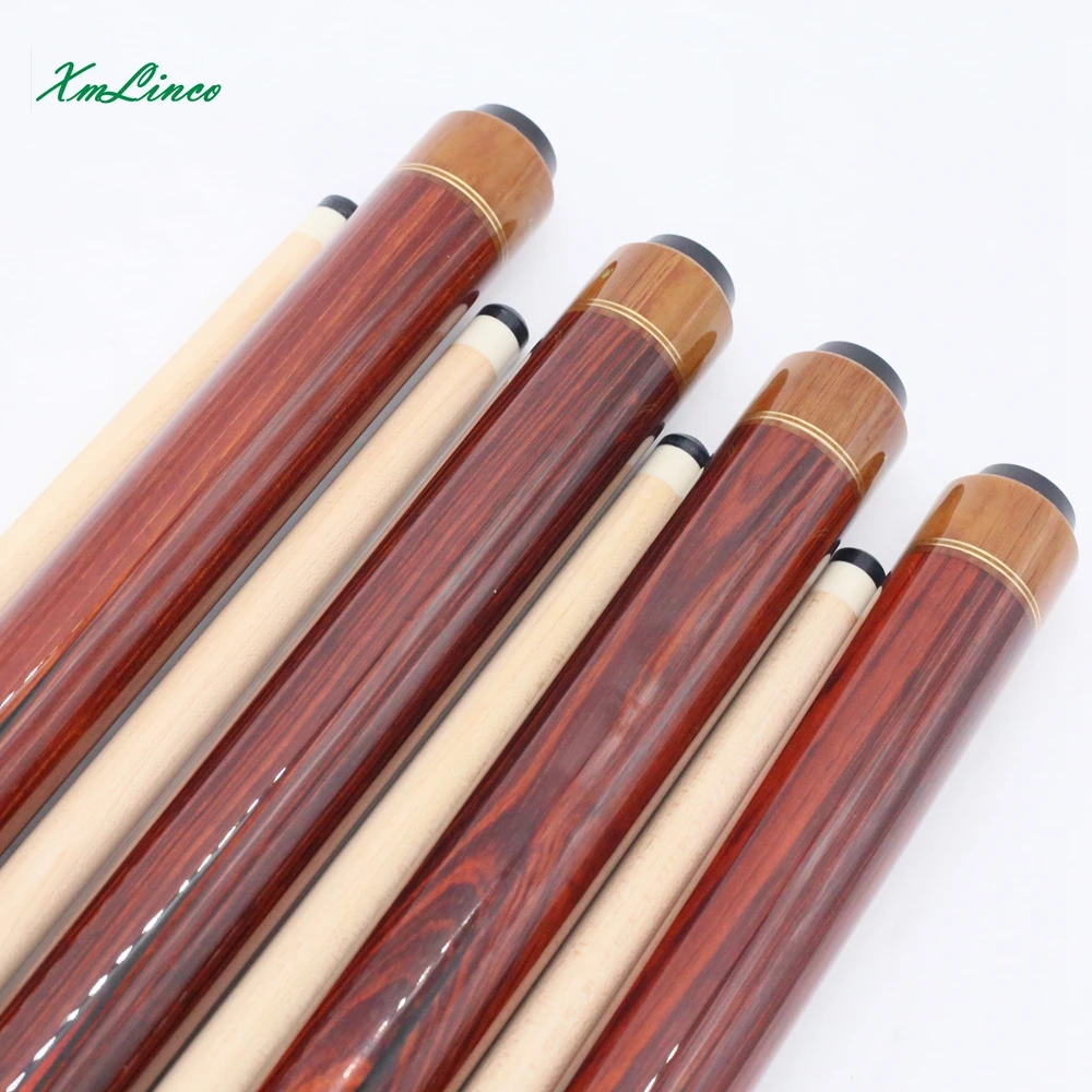 Xmlinco 1/2 split cues curly cocobolo ebony handmade inlay carom korea billiards cues