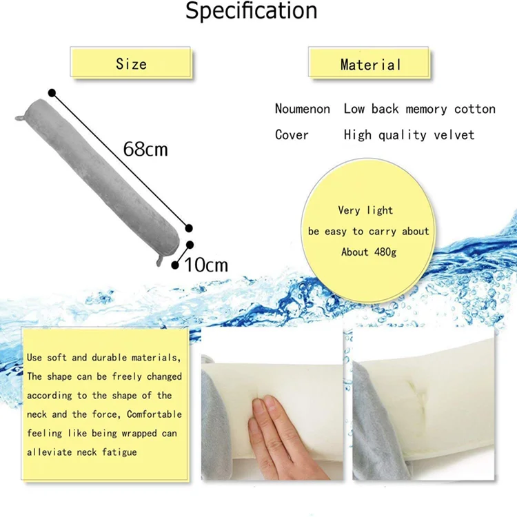 Wholesale Twist Memory Foam Pillow Travel Memory Foam Neck Pillow Roll For Travel And Home