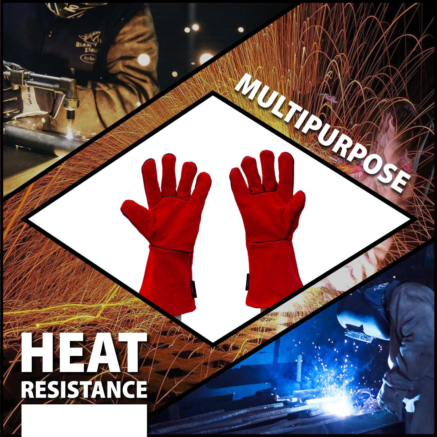 
Mechanic Leather Working Safety Driving Gloves Construction Blue Plain Light Style Cowhide Feature Material Wing Origin 