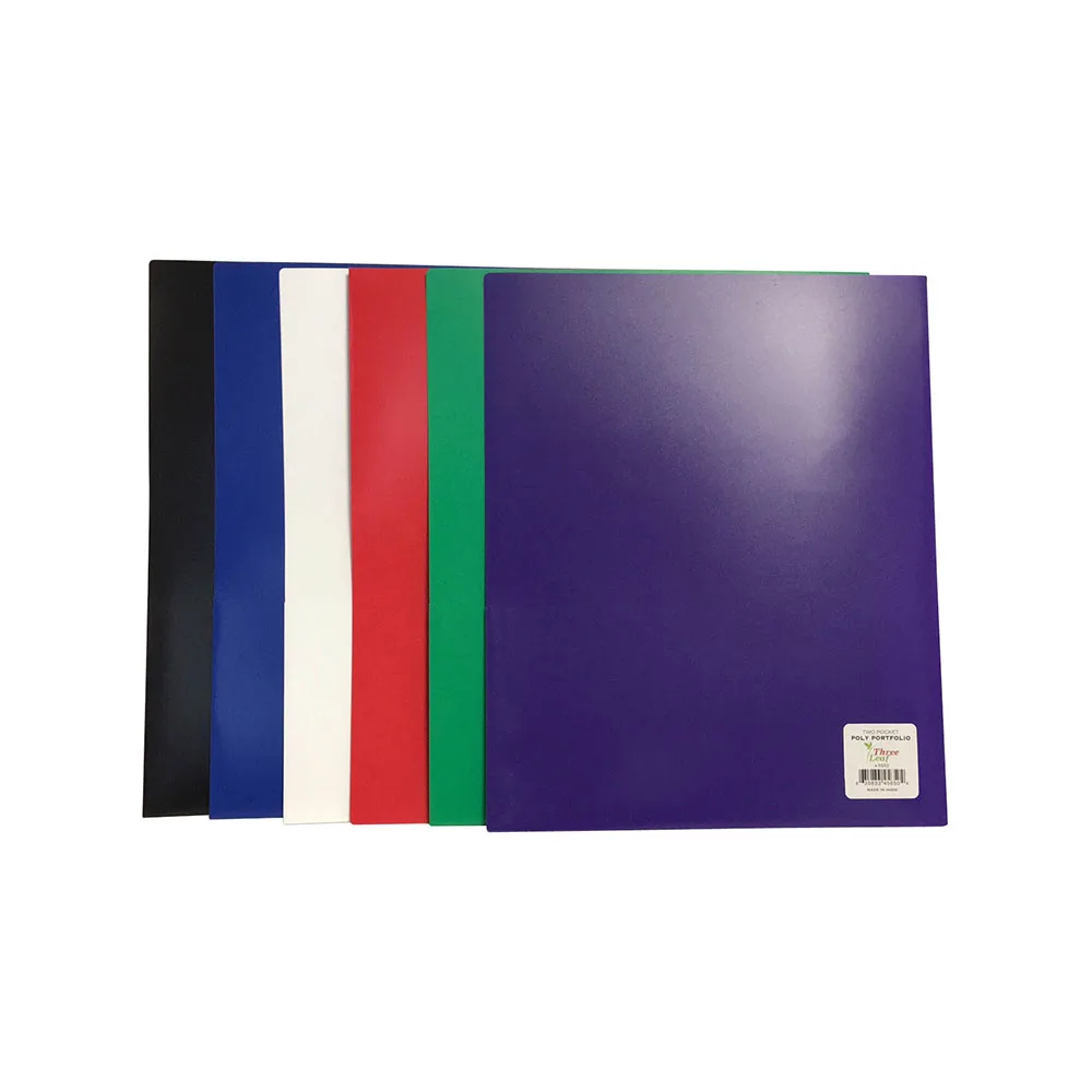 Three Leaf 2 POCKET POLY PORTFOLIO SOLID COLORS In Premium Quality