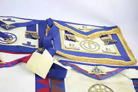 Масонские фартуки с ручной вышивкой Regalia Master из высококачественной натуральной овечьей кожи и слитной проволоки золотистые Серебристые