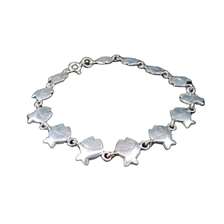 NY-BR002-Silver Fish Design Charm Fancy Bracelet Luxury Design Sterling Silver Special Gift