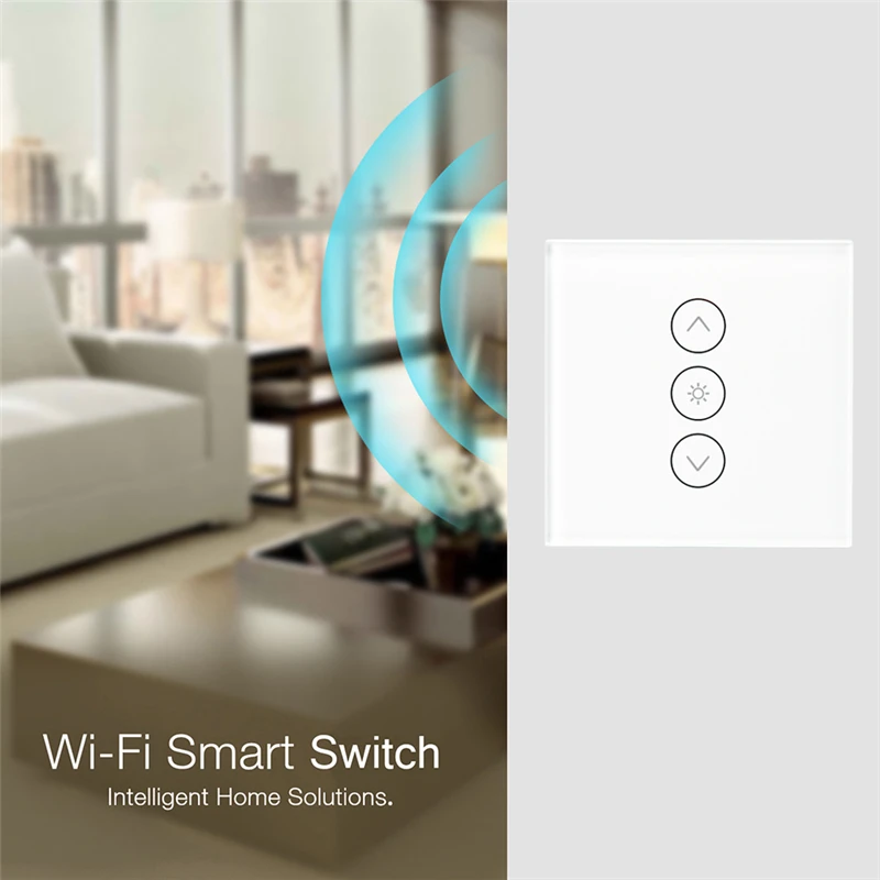 Wifi Smart Wall Touch Light Dimmer Switch 1 Gang EU/UK Standard Wireless APP Remote Control Works with Alexa Google Home