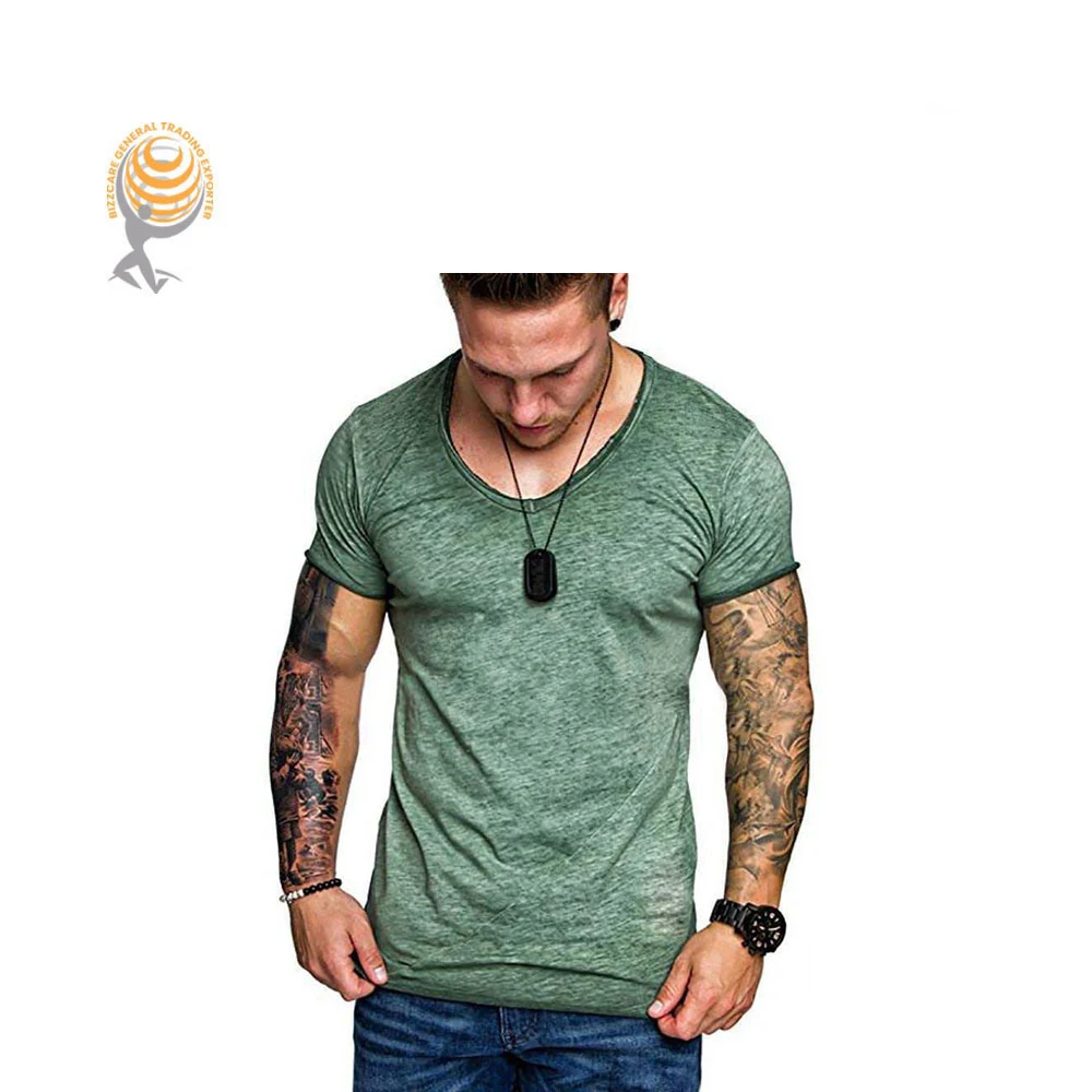 
t-shirts cotton blend deep V neck custom printing polyester t shirts blank Hot sale products 