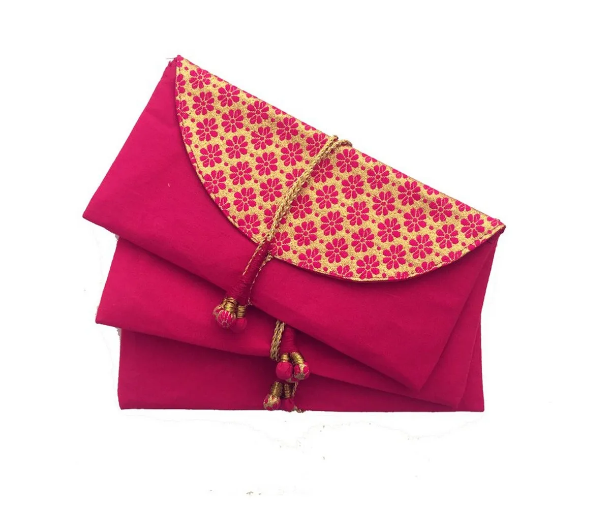 In Stock high quality Hand crafted Fabric & Tassel Festival/Gift/Currency Money handmade Envelopes perfect for all Occasions