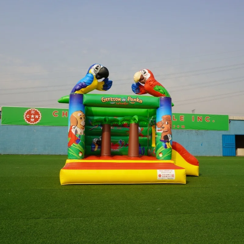 Custom Parrot Bounce House Commercial Bouncer With Slide Inflatable Bouncer For Kids Inflatable Game Indoor Playground Jumper