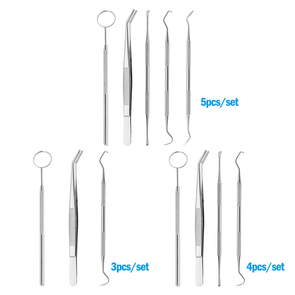 Стоматологическое зеркало из нержавеющей стали 4 шт. инструменты для ухода за полостью рта стоматологические стоматология лабораторное отбеливания зубов