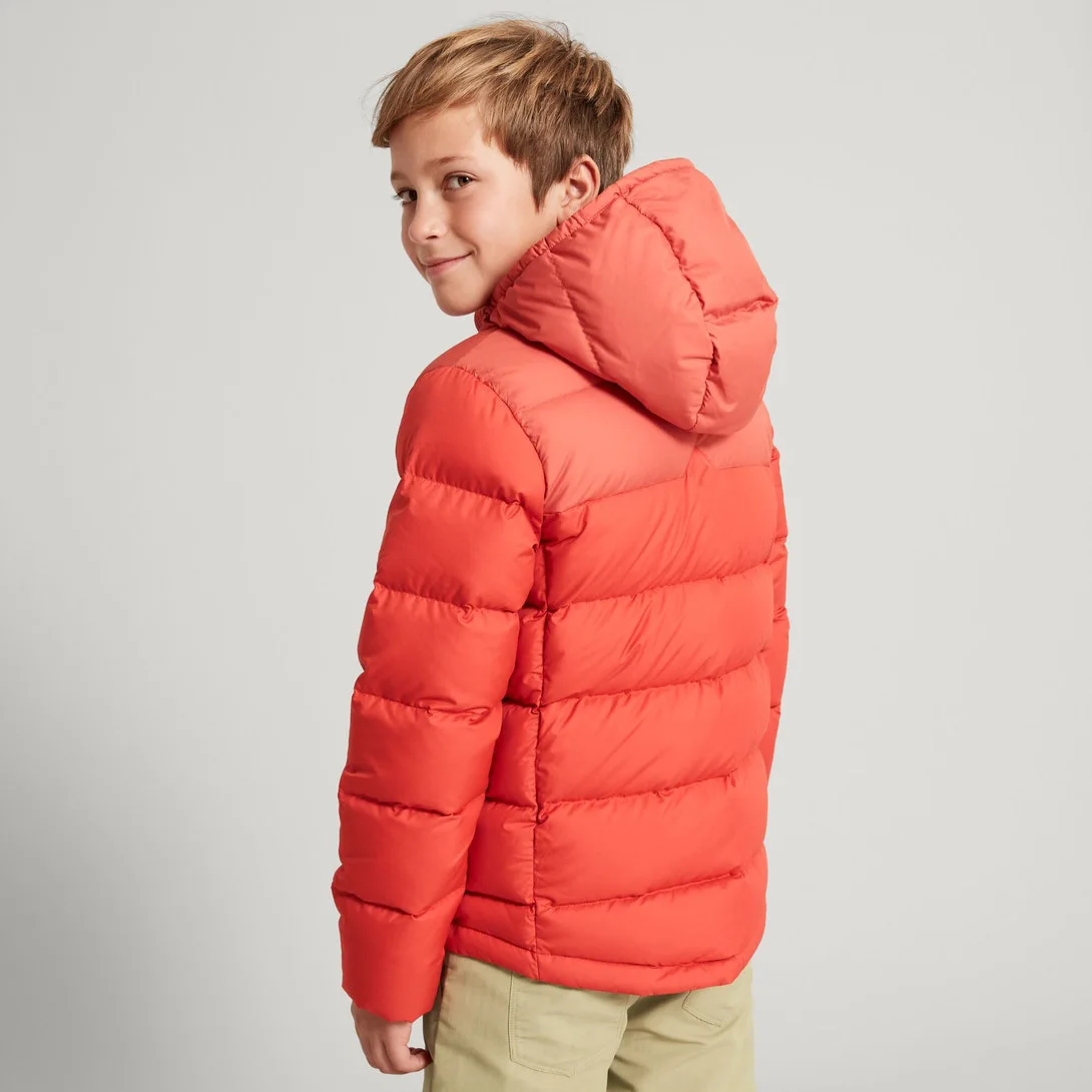 Puffer Jackets Kids Solid Orange Color Hooded Boys Mid-length Puffer Jacket Solid Thicken Hooded Padded Kids Jackets