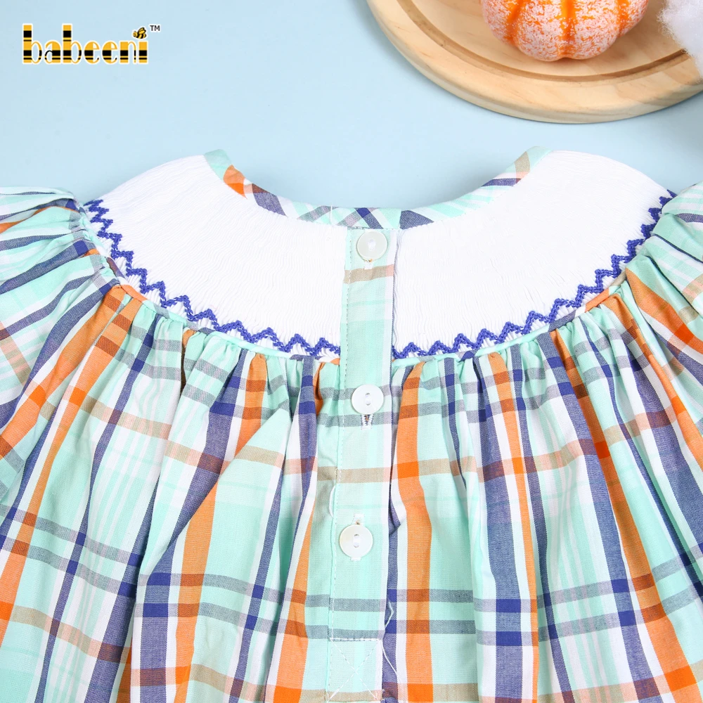 Pumpkin truck hand smocked bishop dress OEM ODM customized hand made embroidery wholesale smocked dresses - BB2581