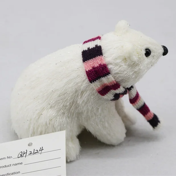 Mini polar bear as christmas gift for tabletop decoration