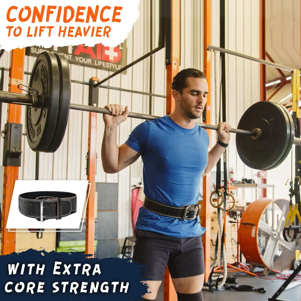 High Quality Gym Belt Custom Logo Back Support Fitness Bodybuilding Leather Belt