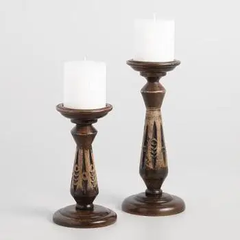 Деревянный недорогой подсвечник стильный деревянный для чая обеденного стола