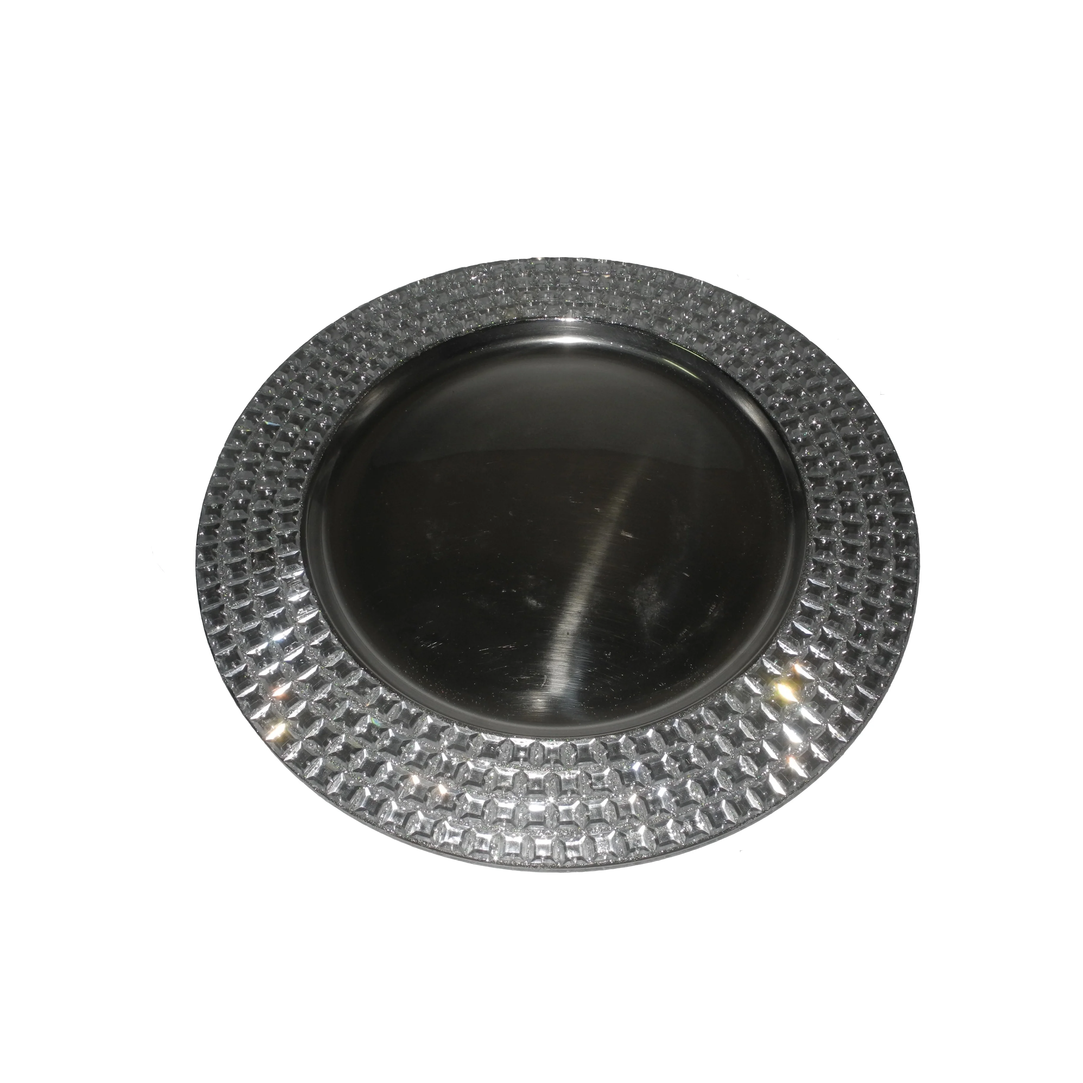  Королевский Отель обеденный стекло появились алмаз границы Декор посуда подставочная тарелка Глянцевая блестящая нержавеющая сталь кухонной раковины