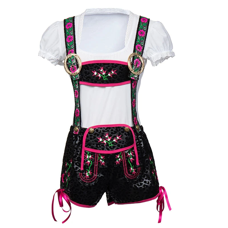 Plus Size S-XXLaa New Women Lederhosen Costume Oktoberfest Beer Girl Bar Waiter Fancy Dress Beer Maid Costume