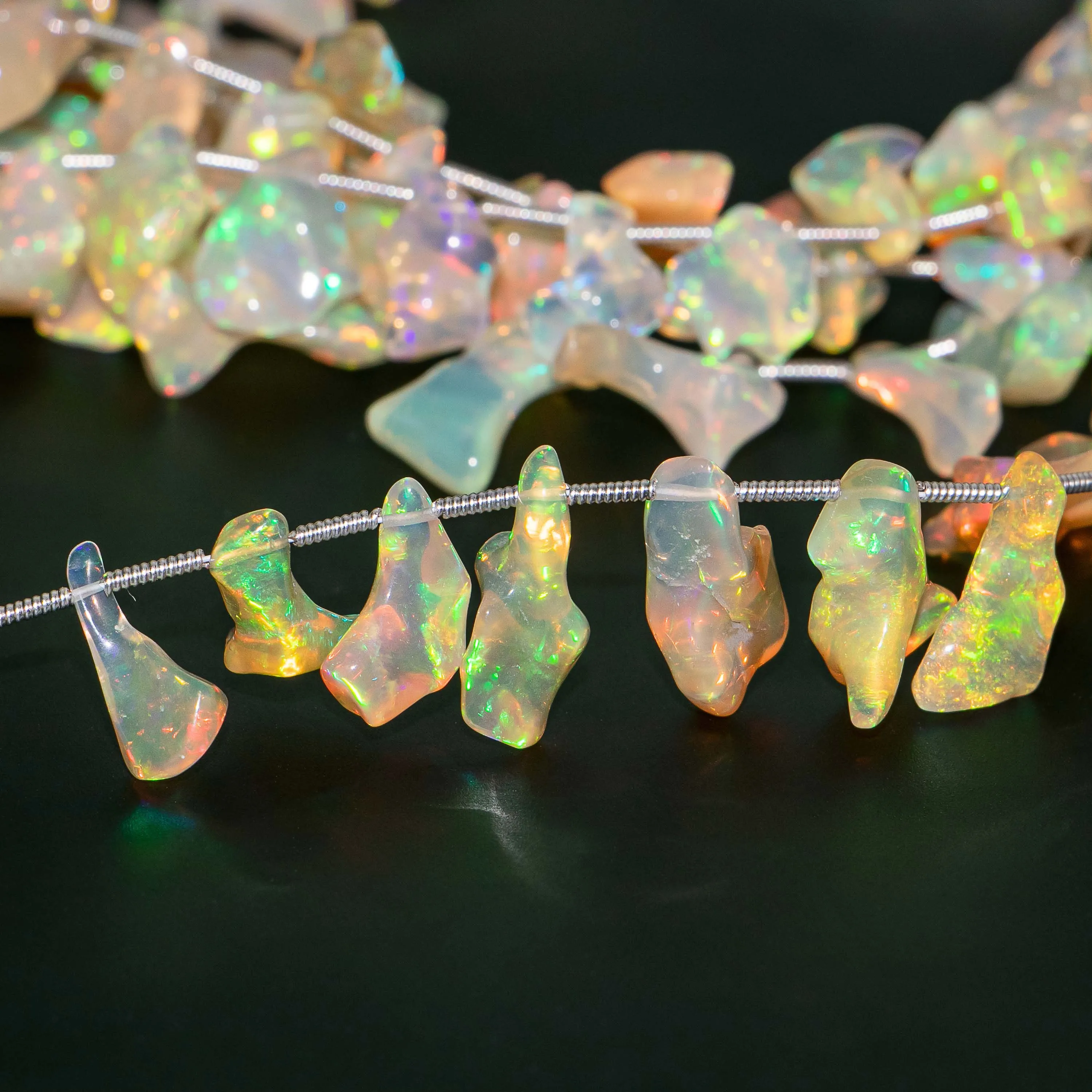 Необычные эфиопские опалы необычной формы, бусины-nuggets, опал неровной формы, драгоценные бусины