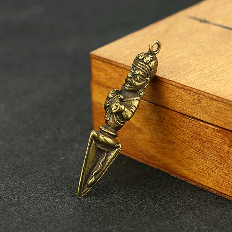 CA117 Pure copper brass pestle demon jue make old pendant necklace car key hanging vajra star moon bodhi accessories