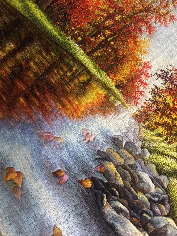 Vietnam Traditional  Classical Style Decorative Paintings The Beauty of Nature Hand Embroidery Artworks