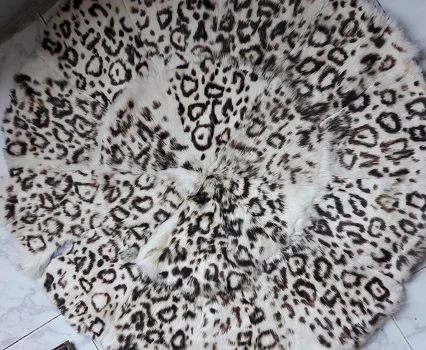Leopard Pattern Rabbit Fur Rug