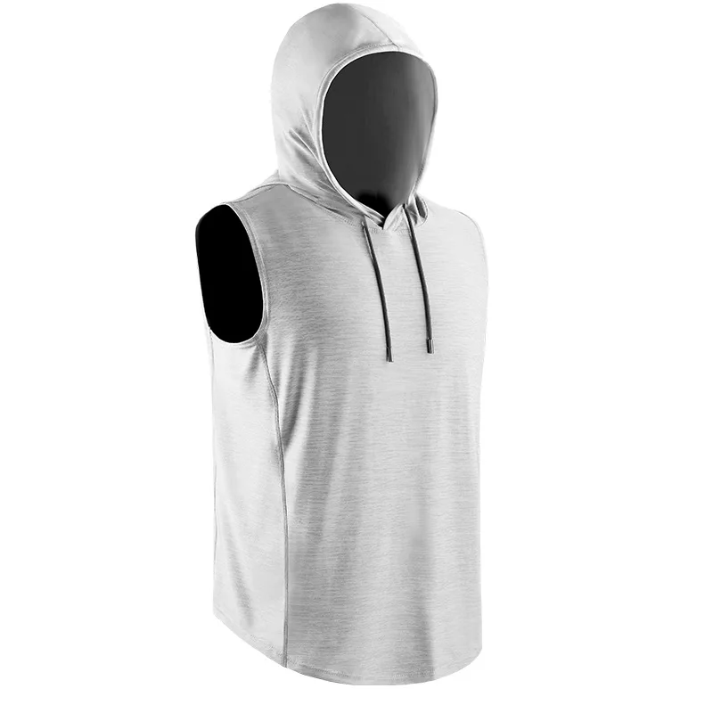 Свободный джемпер большого размера с капюшоном для тренировок и бега быстросохнущие мужские спортивные толстовки без рукавов 2021