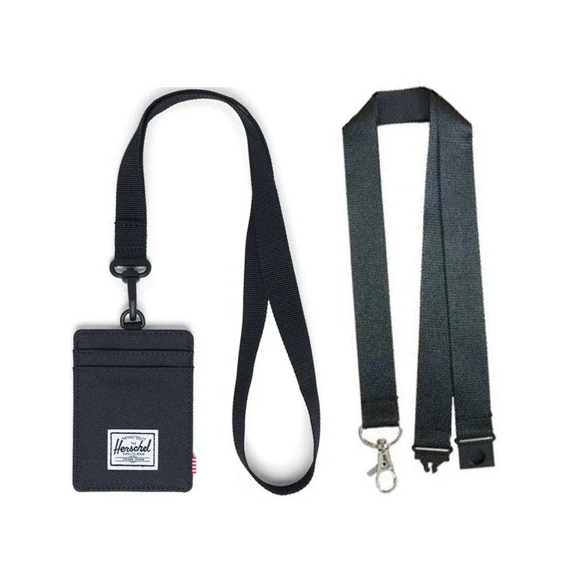 custom made white printed logo promotional plain cheap black lanyard