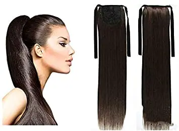 Dark Brown And Black Ponytail Hair Extension 16 to 30 Inches By Oriental Hairs