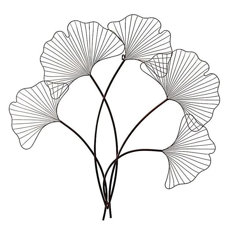 Metal wire leaf wall art decor Wall Decor New Panels Display Gold Iron Interior Modern Living Room wall  decor