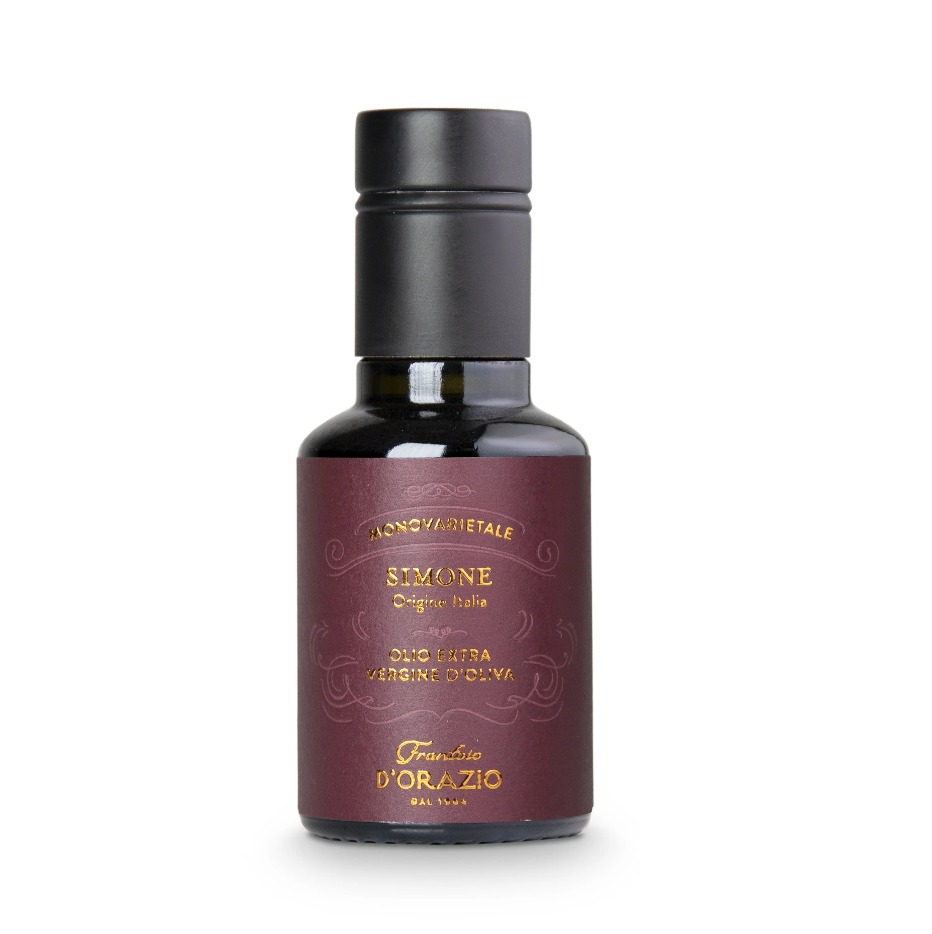 Premium extra virgin olive oil SIMONE 100 ml glass bottle Made in Italy