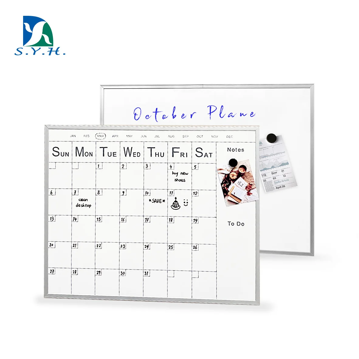 Супертонкая прочная Магнитная ежемесячная доска с сухим стиранием календарь планировщик белая