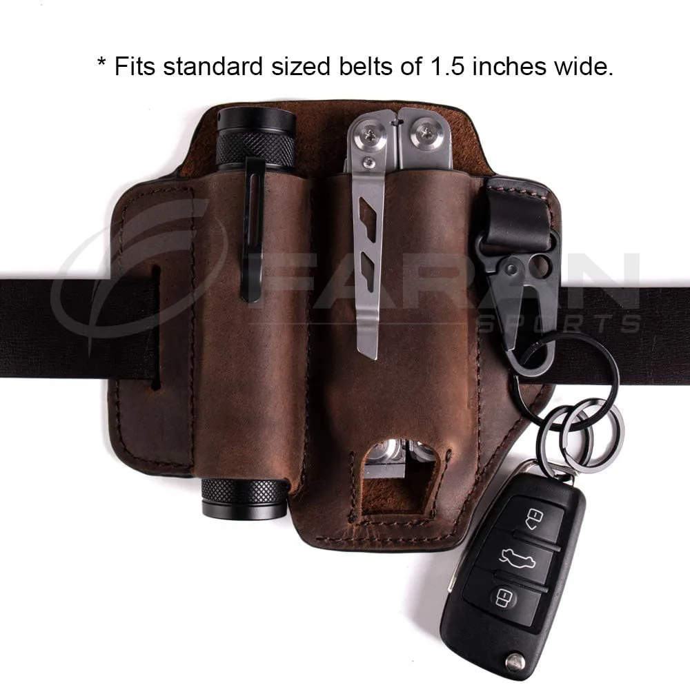 Hot Sale Multi Tool Bag Made In Genuine Leather Best Quality Leather EDC Belt Loop Waist Multitool Sheath