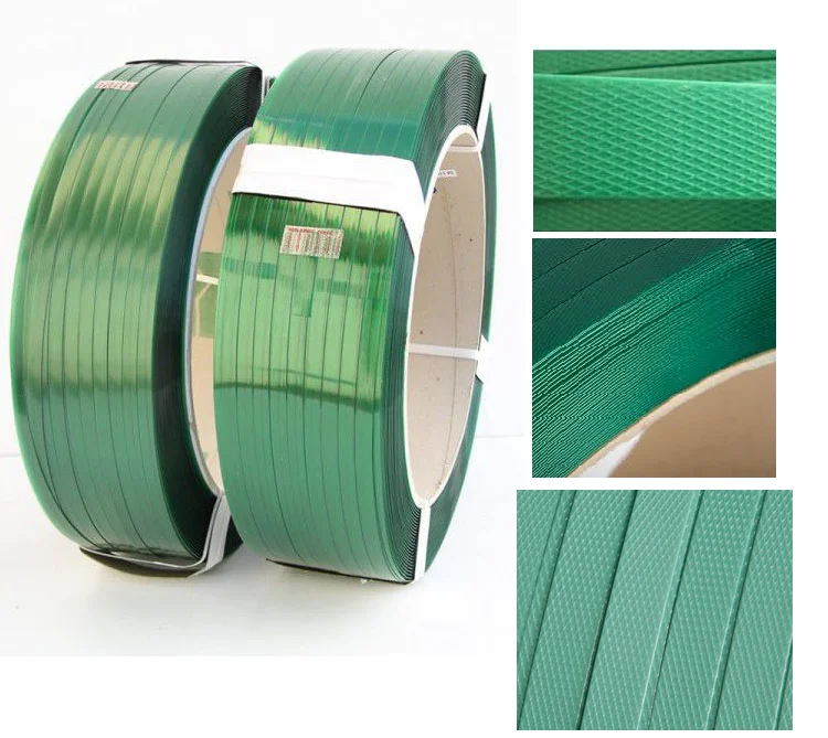 PET Strapping Roll Manual 16 mm X 0.80 Green Embossed Polyester Packing Band Factory Direct India Plastic Industries