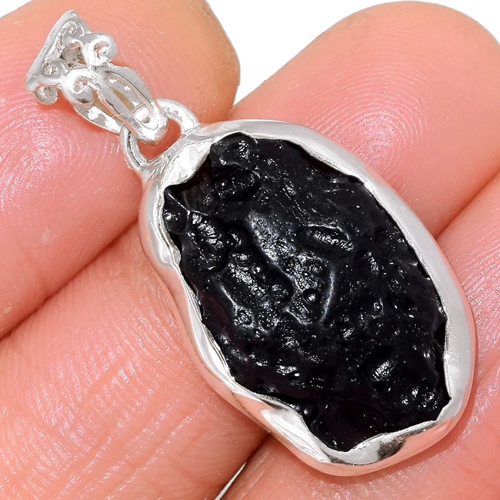 100% Natural Tektite From Tibetan / genuine & Top Class Tektite Pendants, 925 Silver Tektite Jewellery Wholesale , Jaipur