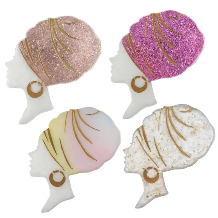 
Blackgirl Afro head Silicone Resin Tray Molds Chuhan customer Africa Coaster Mold for Making Resin Geode Holder Afro Godness 