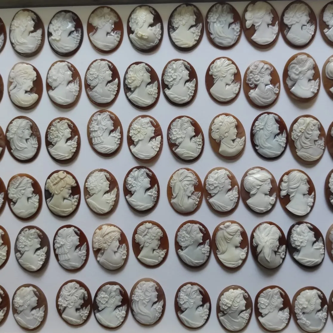 Hand-carved  in Italy Sardonyx Shell Cameos available all sizes also in pairs for Earrings no minimum order cameo italy