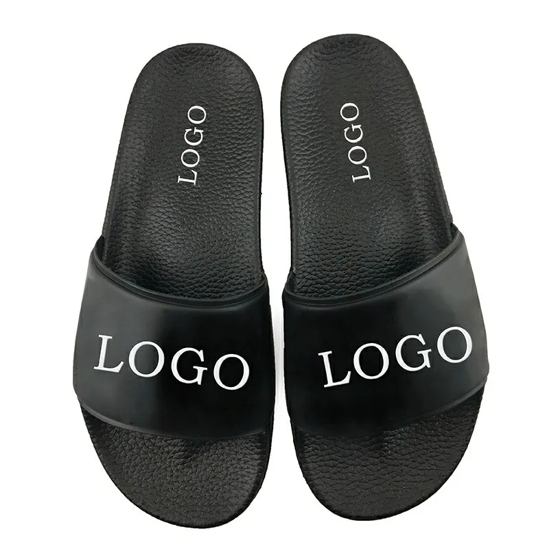 OEM Custom Black Slides Footwear Sandal PVC Slippers Men Plain Blank Slide Sandal Slippers For Unisex
