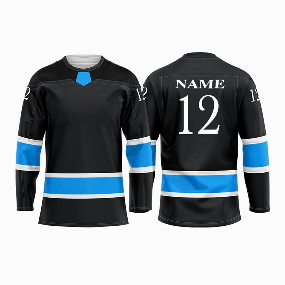 Team Wear Ice Hockey Jerseys Polyester Made Winter Warm Ice Hockey Jerseys Custom Design Printed Jerseys For Adults