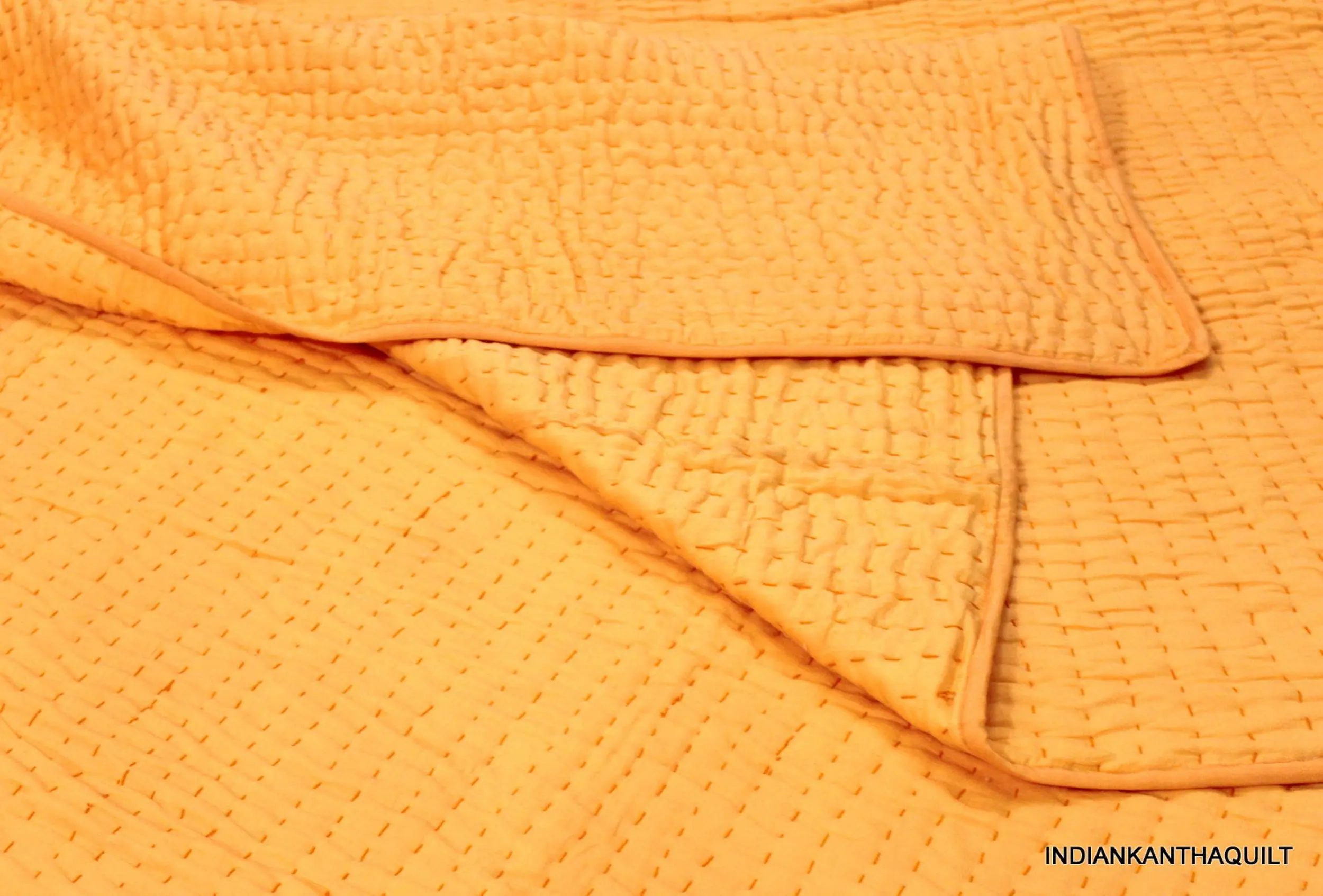 Оптовая цена однотонное Хлопковое одеяло Kantha с принтом двустороннее одеяла ручной работы