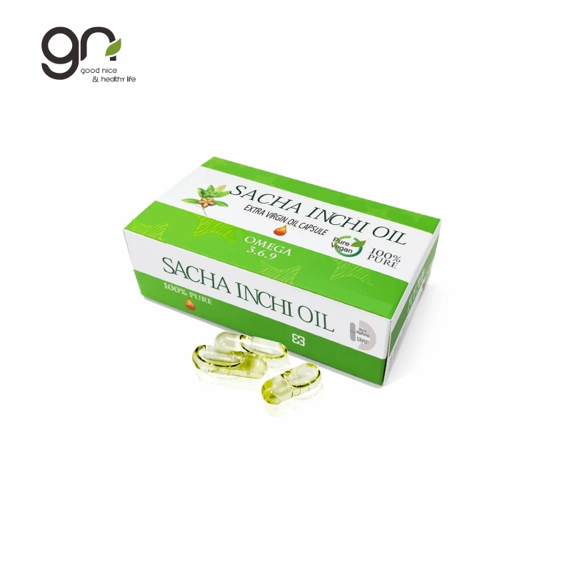 Top quality Sacha inchi oil capsule rich in omega 3 6 9 the nutrition comparable to fish oil can help keto diet and Vegetarians