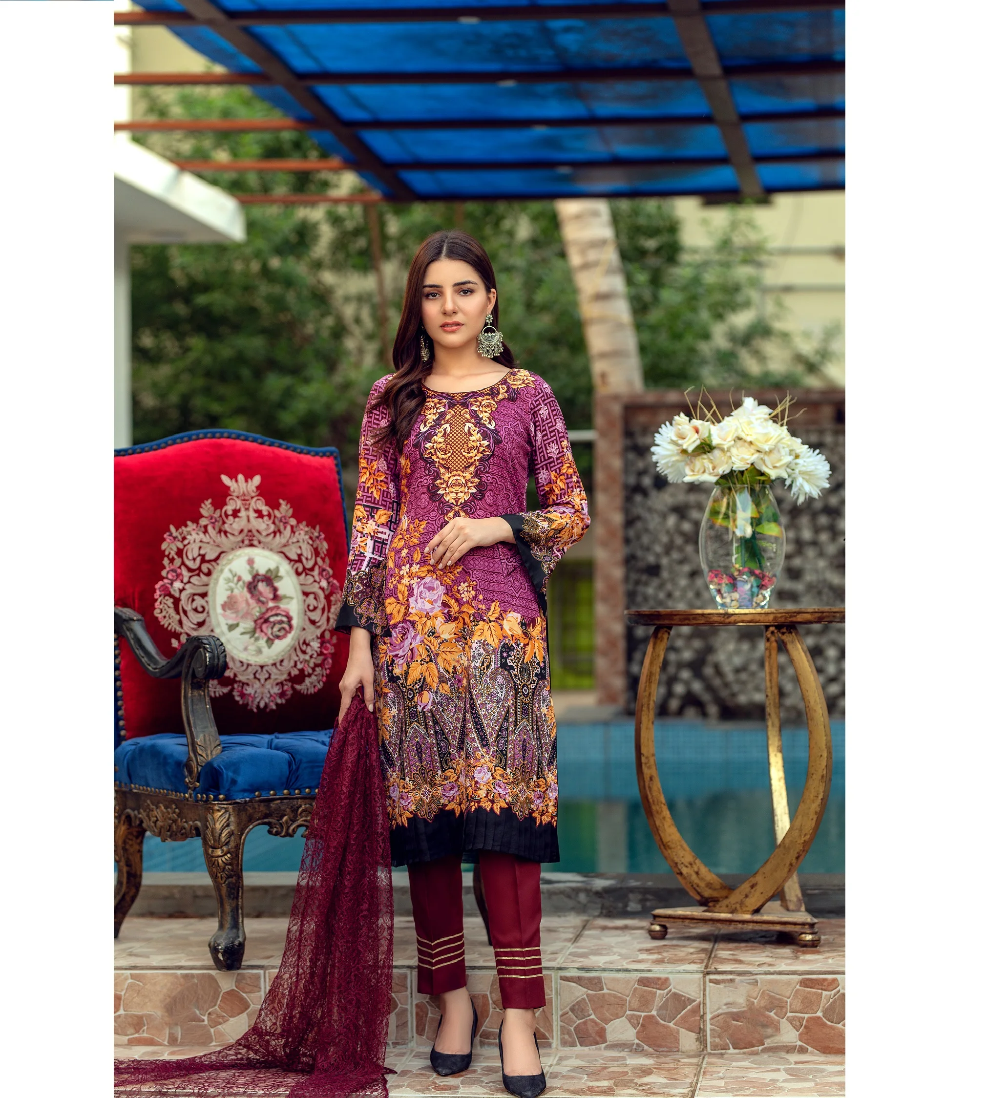 Высококачественная женская рубашка из 3 предметов брюки дупатта необстроченный официальный костюм 1 х8 высококачественный Rangoli vol 6