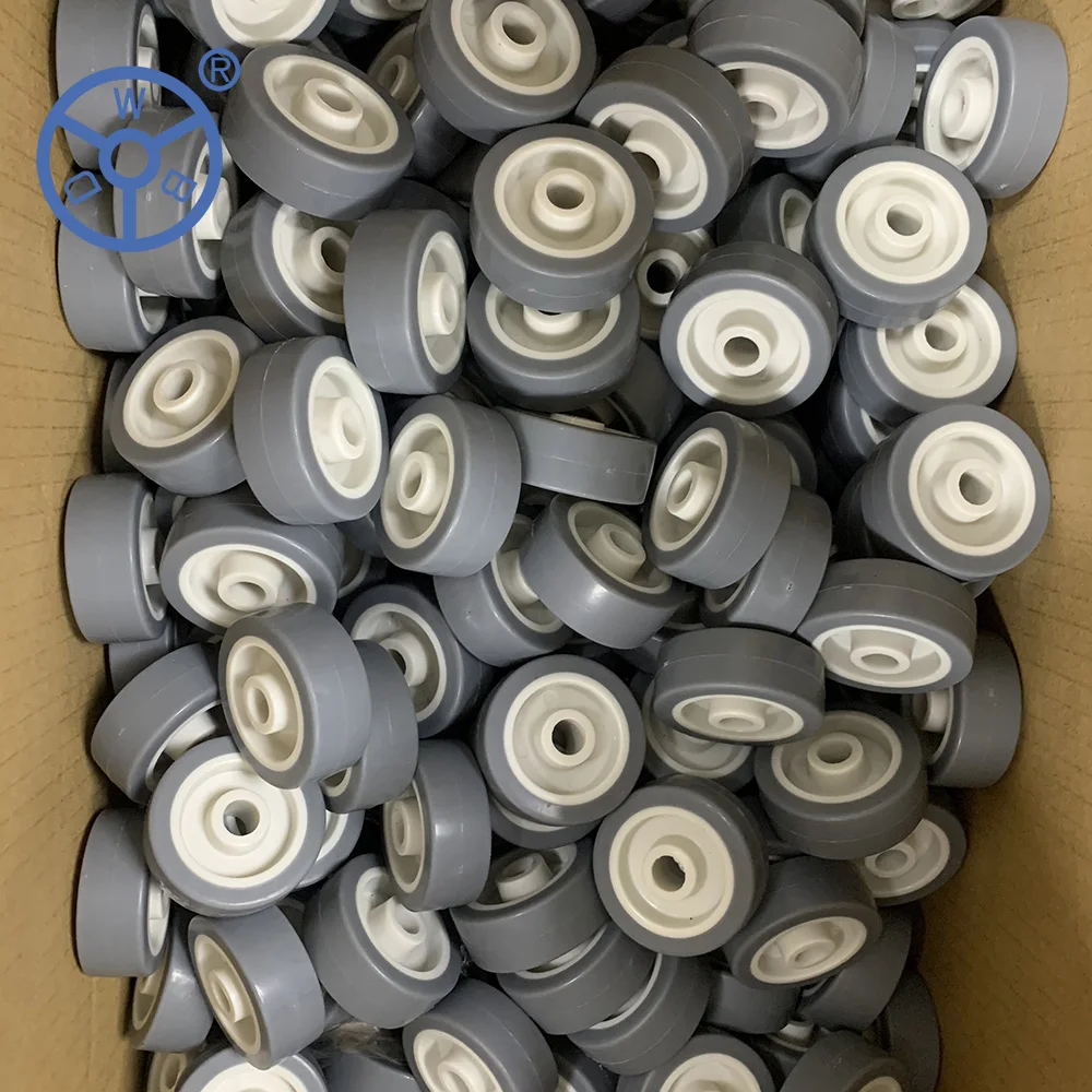 WBD Durable customized rueda de 2 3 4 6 8 10 inch plastic/ TPR/ PU/PVC/ Rubber cart wheels