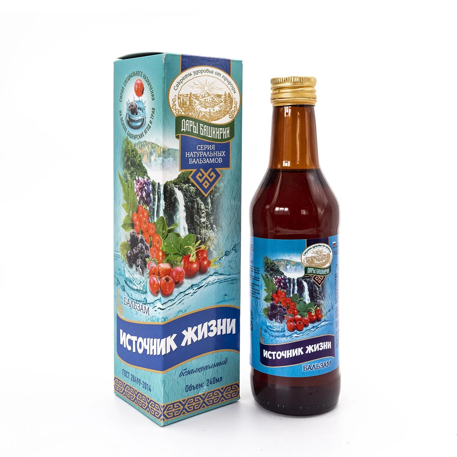 HOT SELLING Bashkir Herbs & Berries Based Balsam Syrup for Blood Vessels Health Care, 240ml Glass Bottle, Factory Direct Sales