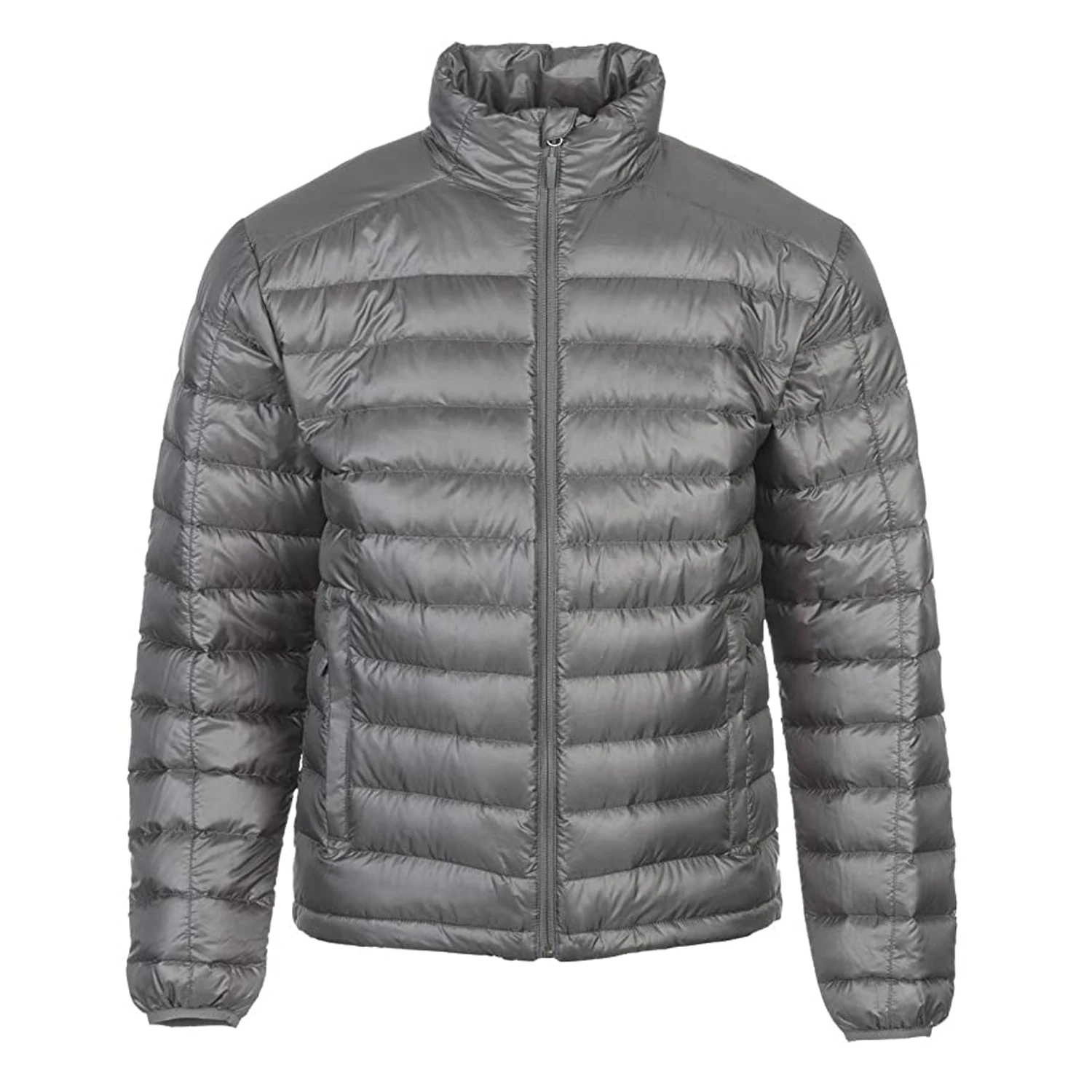  Новейший стиль низкая цена обычная бежевая мужская повседневная куртка-пуховик на молнии с длинным рукавом для зимы