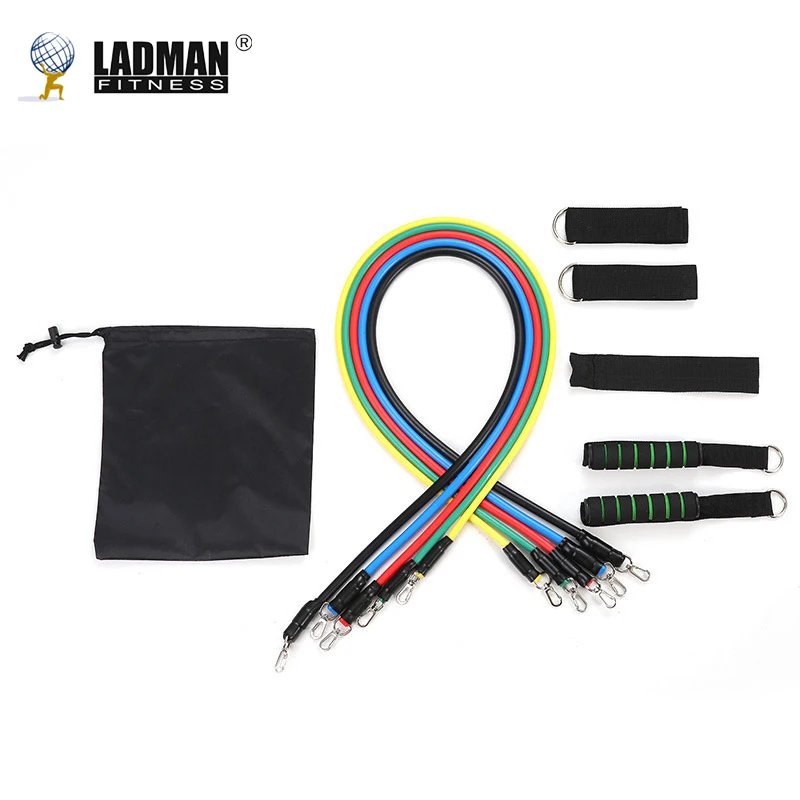 Gym Adjustable  11PCS Tube Exercise Set Workout Fitness 11 PCS TPE Resistance Bands Set