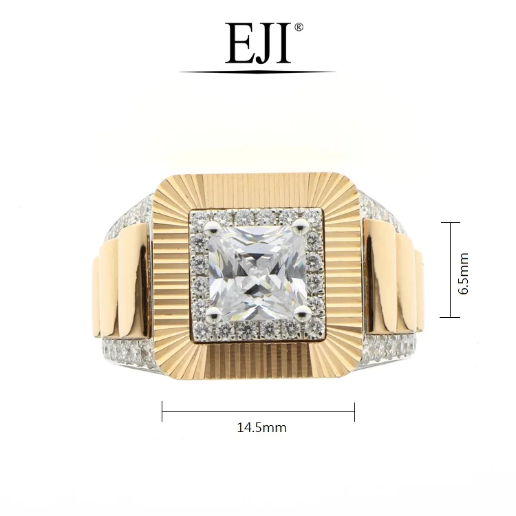 
Manufactory Direct Luxury Atmospheric CNC 18K Gold Diamond Ring For Men 