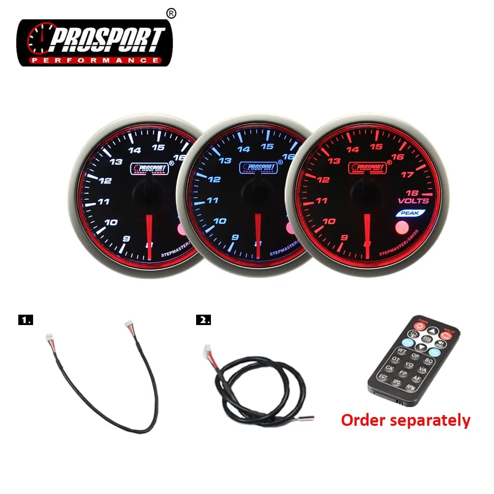 УФ-фильтр 52 мм с красным кольцом автомобилей напряжением 12 В LED дисплей Вольтметр Калибр 3 вида цветов белого и синего цвета Янтарная подсветка предупреждение Пик функция отзыва автомобиля