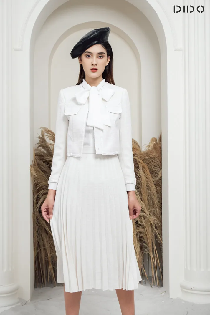 New Arrival !!! Wholesale Casual Dresses Womens Skirt Outfit Set Dress Fabric tweed Fashion clothing for women from Viet Nam