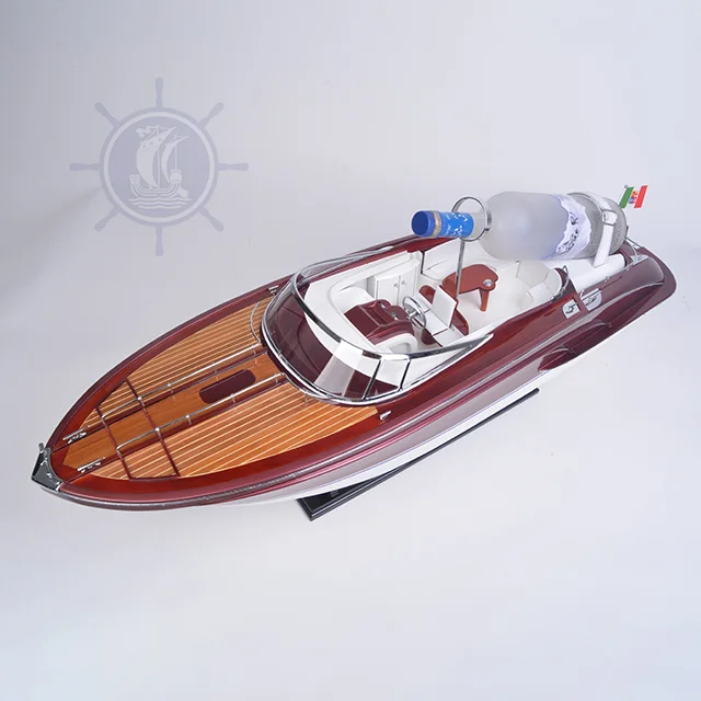 Riva Rama Model Ship with Wine Holder 90 cm Handcrafted Wooden Replica with Display Stand, Collectible, Decor, Gift, Wholesale