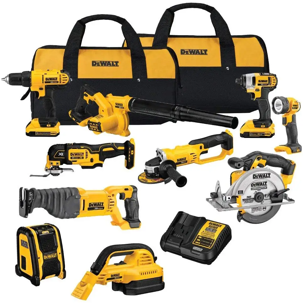 Набор беспроводных дрелей DEWALTes 20V MAX, 10 инструментов (DCK1020D2), оптовая продажа